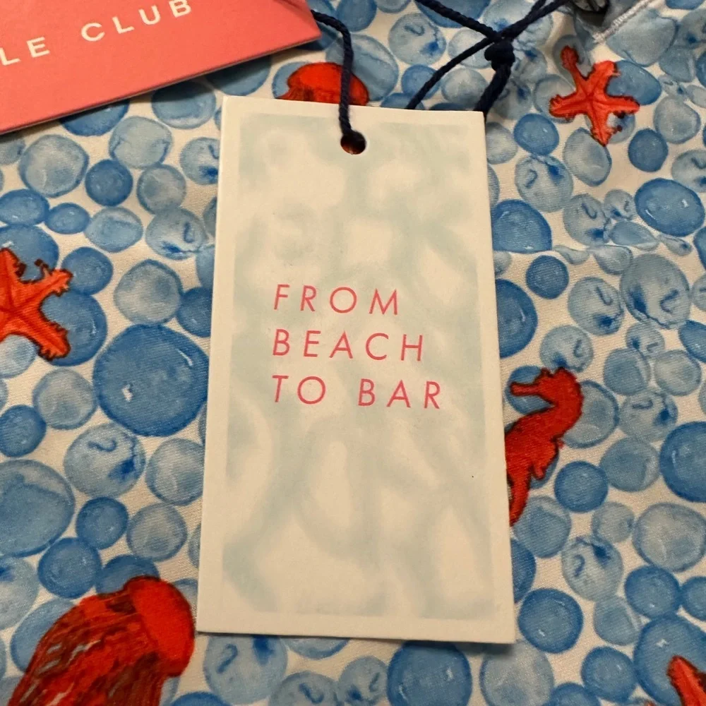 Le Club Sile Bay Blue and Red Patterned Men's Swim Trunks - NWT - Size XXL
